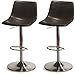 Furnhouse Ibbe Design szary sztuczna skóra z regulacją wysokości, krzesło barowe obracane o 360° stołek barowy z oparciem Lukas, zestaw 2 sztuk, 46 x 57 x 110 cm
