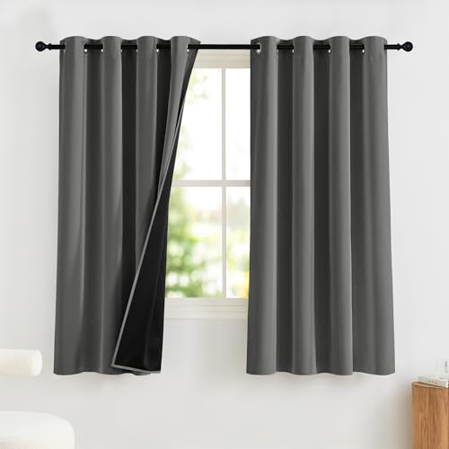 PONY DANCE Rideau Occultant - Rideaux et Draperies Intérieurs avec Oeilltes, Isolant Thermique Anti Froid Chaleur Décoration pour Cuisine Chambre Maison, 2...