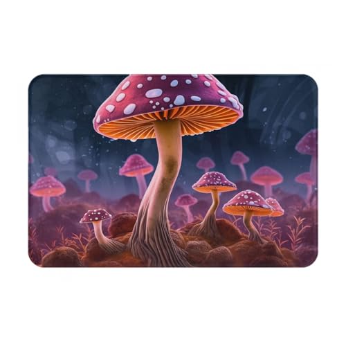 NHKDY Felpudo Antideslizante con Estampado de Setas mágicas 61 x 40 cm (24 x 16 Pulgadas) - Felpudo Absorbente de Franela para Entrada, Alfombra para el hogar y la Oficina.