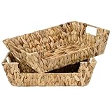 [COVANK]水葫芦草 収納ボックス リビング用おもてなしトレイ＆バスルーム収納 エコフレンドリー アジアンハンドクラフト 現代和風インテリア (サイズ:28x24x13)