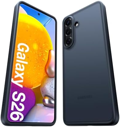 TORRAS für Samsung Galaxy S26 Hülle Militärschutz Matt Stoßfest Schwarz | Kratzfeste Rückseite und robuster Rahmen schützen zuverlässig vor Stürzen, Kratzern und täglicher Abnutzun
