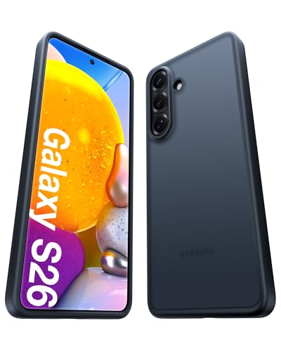 TORRAS für Samsung Galaxy S26 Hülle (TOP Militärschutz) mit 360-Airbags Langlebige Handyhülle für Samsung S26 Case Stoßfest & Kratzfest Original Cover Matt & halbtransparent Schwarz Guardian Serie