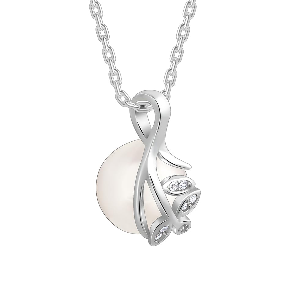 925 Silver Soul Pearl Pendant With Link Chain | Gifts for Girlfriend, Gifts for Women & Girls| With Certificate of Authenticity and 925 Stamp | 6 Month Warranty*