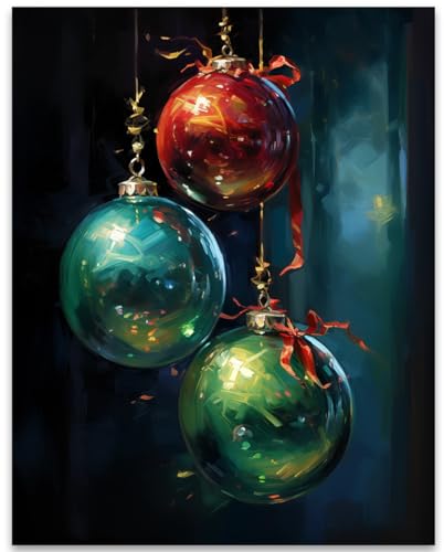Deck The Halls Christmas Illustration – Hanging Ornament Painting Wall