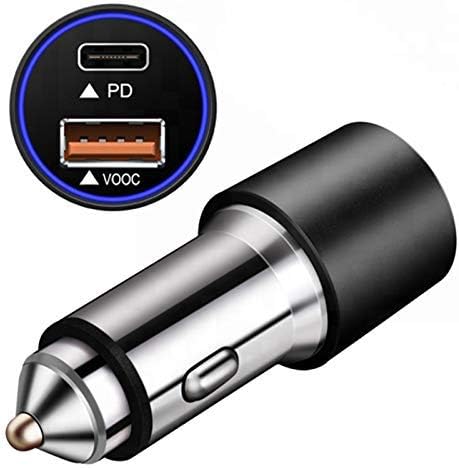 Rapid USB C Car Charger, Dual Port with Power Delivery & Oppo VOOC, Universal Vehicle Accessories, Car Charger Adapter, Slim Fast Charger for iPhone Samsung Huawei Pixel Oppo Nintendo Switch Other