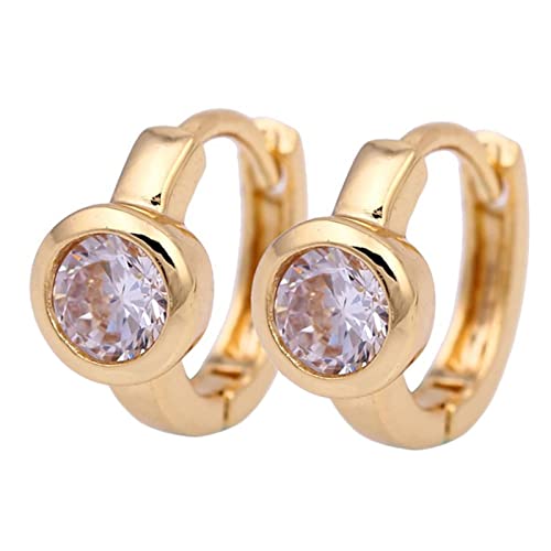 Boucles d'oreilles en Or 14K et moissanite brillante pour femme élégante