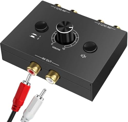 1 In 2 Out / 2 In 1 Out RCA Stereo Audio Switch Audio Switcher Splitter 1 In 2 Out / 2 In 1 Out RCA Stereo Audio Switch Audio Switcher Splitter