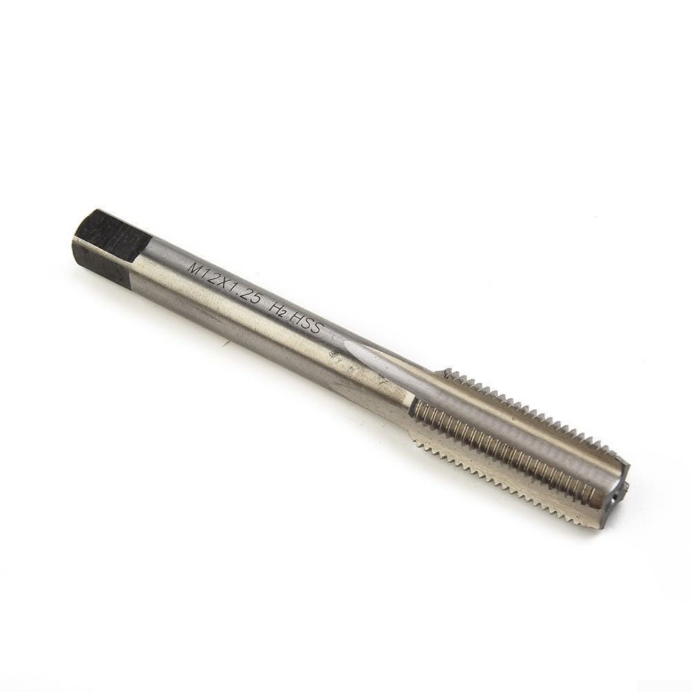 Zestaw gwintowników i narzynek, gwintowniki i narzynki do gwintów okrągłych, gwintowniki HSS HSS metryczne prawe 12 mm x 1,25 mm i zestaw narzynek M12 x 1,25 mm do polerowania DIY