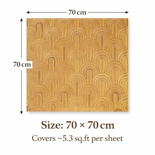 Image of Barebeauty 3D Wall Panel Wallpaper, Self Adhesive PE Foam Brick Sticker, Waterproof Wall Covering for Home Decor, 70 x 70 cm (Pack of 6, 31.62 Sq. Ft. Approx)