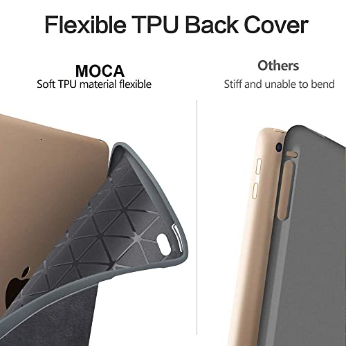 Image of MOCA Case for iPad Air 5 5th / Air 4 4th Generation Case 10.9'' 2022 /2020 [Soft Back /Pencil Holder] iPad A2588 /A2589 /A2591 /A2316 /A2324 /A2325 /A2072 iPad Smart Flip Cover Case (Aqua Blue)