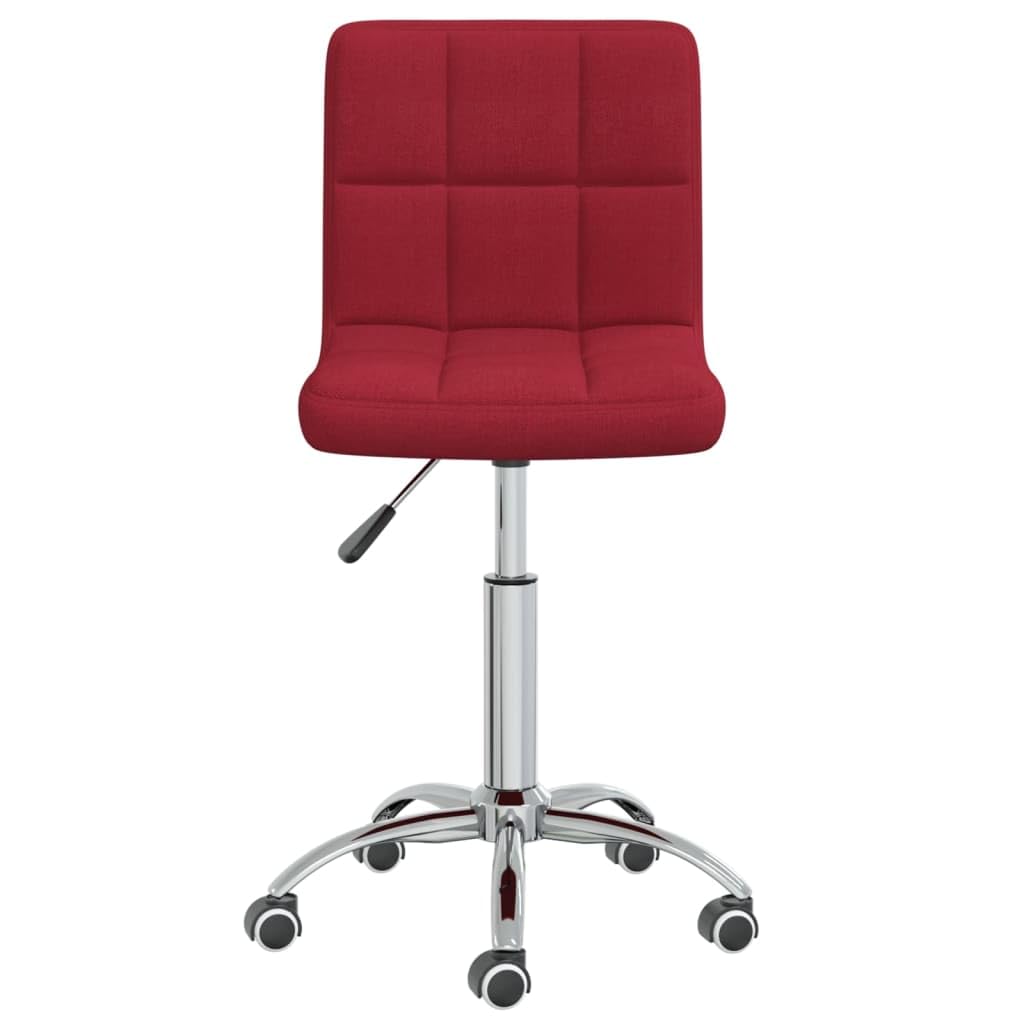 Krzesło biurowe, obrotowe, czerwone wino, tkanina z kółkami i podnośnikiem gazowym, z regulacją wysokości, ergonomiczne krzesło biurowe, do domowego biura i gabinetu