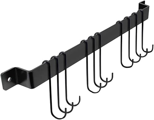 Soporte de hierro forjado con ganchos para almacenamiento de utensilios para organizar tazas y utensilios de cocina, 1 unidad