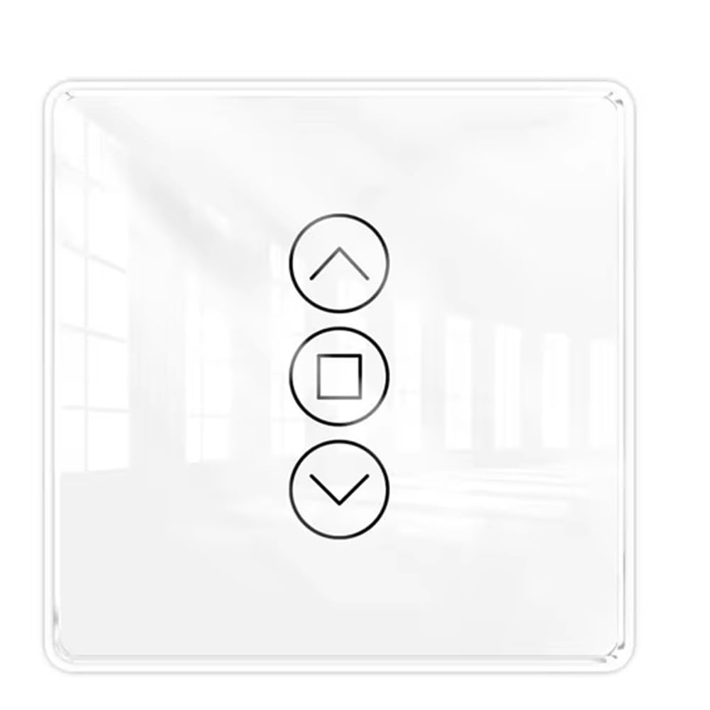 Littimoon Tuya WiFi RF433 2.5D Arc Curtain Switch Glass Touch Panel for Roller Blinds Shutters Switch Smart APP Wireless