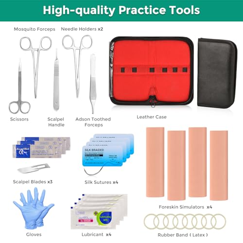 Image of Adult Male Circumcision Trainer Kit for Medical Students, Circumcision Simulator Set with Circumcision Tools for Practice Training-Light
