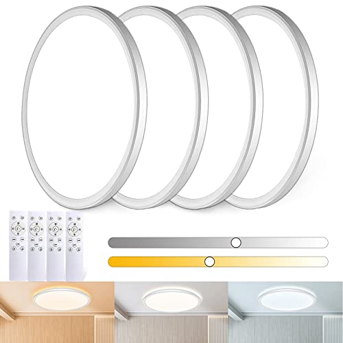 Wholede 24W 3000LM Led Deckenleuchte Flach, Deckenlampe Rund Dimmbar mit...