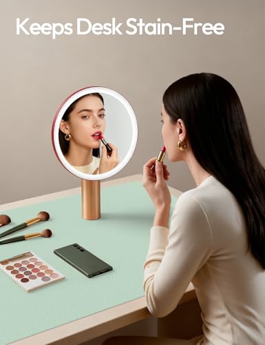 Image of YSAGi Leather Desk Protector, Office Mat, Large Mouse Mat, Non-Slip PU Leather Blotter, Laptop Desk Pad, Waterproof Writing Pad for Office and Home (Pale Green, 47.2 inch x 23.6 inch)