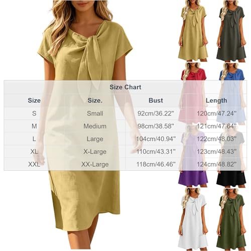 Robe effet lin doux coupe ample contre la chaleur des sorties - 4