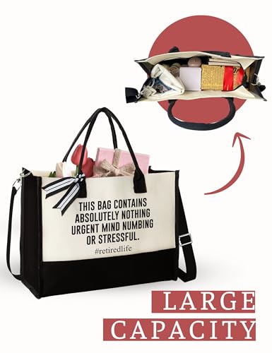 Image of Pawzity Retirement Gifts for Woman 2025 - Retired Bags for Boss Lady, Manager, Teacher, Nurse, Women - Tote Bag