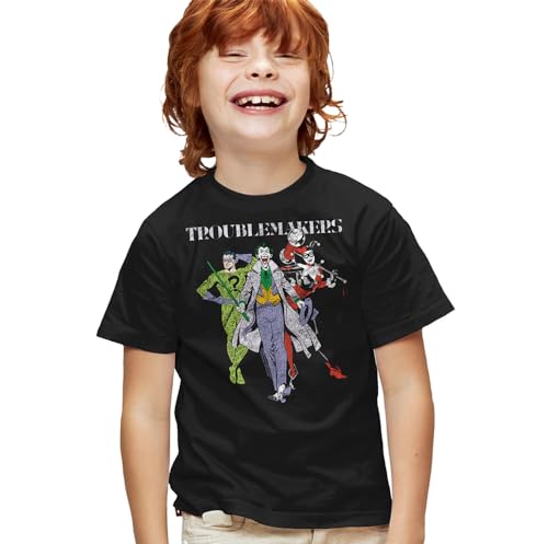Popfunk Batman Original Gangsters Joker Harley Quinn Riddler Kids T-Shirt for Youth Toddler Boys and Girls