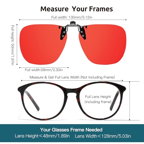 Image of Trysee Square Clip-On Flip-Up Blue Light Blocking Glasses for Eyes Strain /Light Sensitive TS1008