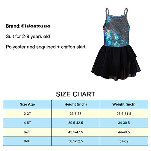 image for uideazone Youth Girls Sparkly Ballet Leotard 6-7 Years Camisole Dress 