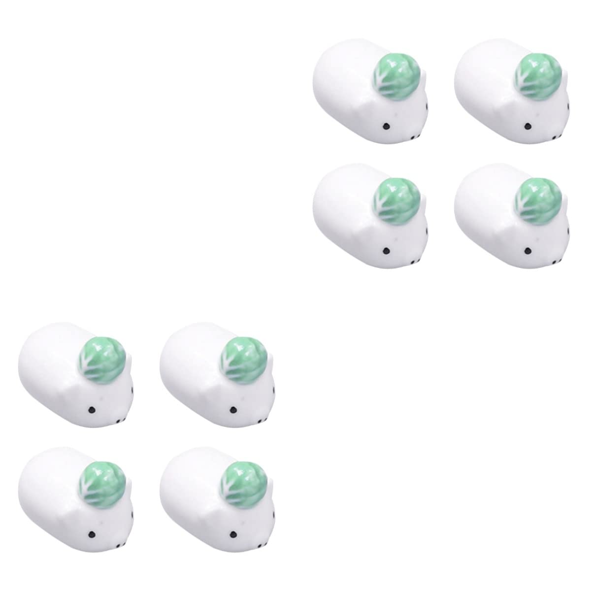 Générique Support de Baguettes 8 pièces Support Blanc Forme Baguettes de ménage + Style Japonais Support Radis Baguettes Conception cuillère Fourchette Verte Cochon Repose-Baguettes en céramique