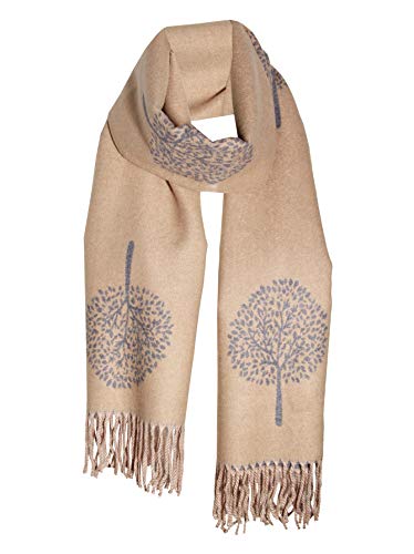 BEIGE GREY LUXURY CASHMERE SCARF MULBERRY TREE PRINT REVERSABLE SUPER SOFT SUMMER WINTER SPRING SCARF UNISEX TRENDY PREMIUM QUALITY SCARFGIFT FOR HER HIM HER EVERYONE