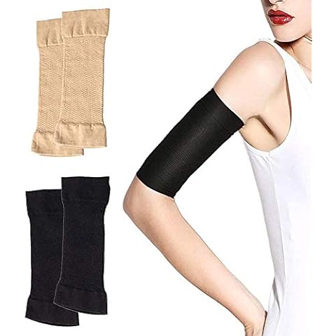 2 Pairs Arm Slimming Shaper Arm Compression Sunscreen Wrap Sleeve for Women Weight Loss Upper Arm Shaper Helps Lose Arm Fat Toneup Arm Shaping Sleeves for Beauty Women Cover