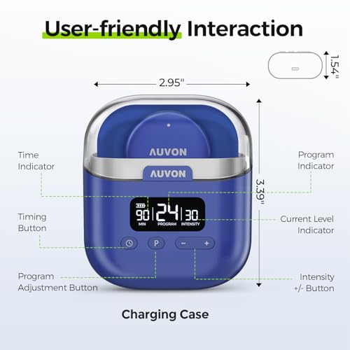 Image of AUVON Wireless 24 Modes TENS Unit Muscle Stimulator for Pain Relief, 6 Pads | Rechargeable EMS Massager, Smart Pocket-Size TENS Machine, Drug-Free Pain Relief for Neck, Back & Shoulder, 6 Premium Pads
