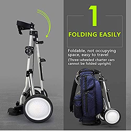 LIEFSS Three Wheel Collapsible Golf Push Cart #TOP26
