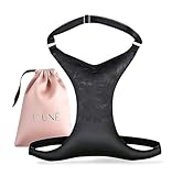 L’UNĒ Sujetador Antiarrugas Escote | Sujetador para Dormir de Satén y Encaje | Lencería Antiedad | Almojada Anti Arrugas para el Pecho | Talla Unica (Negro)