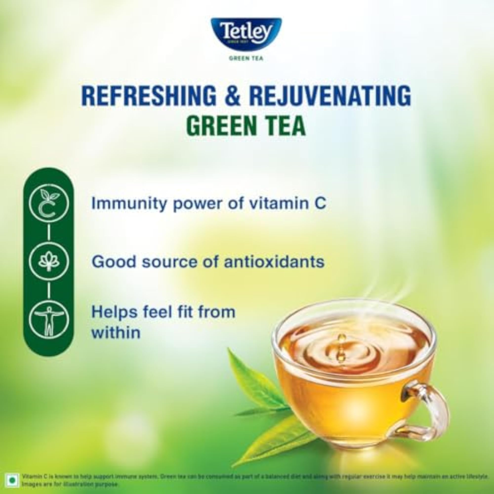 Tetley Green Tea Immune with Vitamin C, 250g