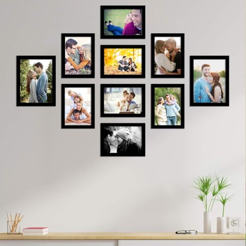 Image of Photo Frame For Wall Set of 10, Black Picture Frames For Bedroom, Livingroom, Home and Office Wall Decoration (Size -6x8,5x7 Inch)