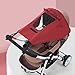 Parasol para Cochecito, Sombrilla para Cochecito, Toldo Universal para Bebés Cochecitos, Parasol Ajustable con Protección UV 50+, Función de Persiana Enrollable (Rojo)