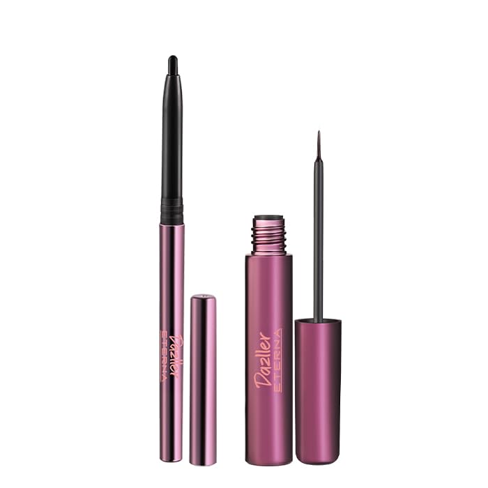Eterna Black-finity Kajal + Eyeliner Combo |Smudge-proof |One stroke application |Matte finish |7.5ml + 0.35g-image-42