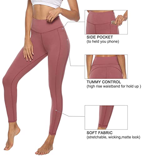 JOYSPELS Women's High Waisted Gym Leggings - Tummy Control Yoga Pants Full Length or 7/8 Length or Capri Leggings with 2 Side Pockets for Gym, Yoga, Workout, Running, Daily Leisure - Image 4