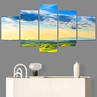 SIGNWIN 5 Panel Canvas Wall Art Modern Art Contemporary Landscape Multicolor Photography Relax/Calm Sky for Home Decorations Ready to Hang - 60
