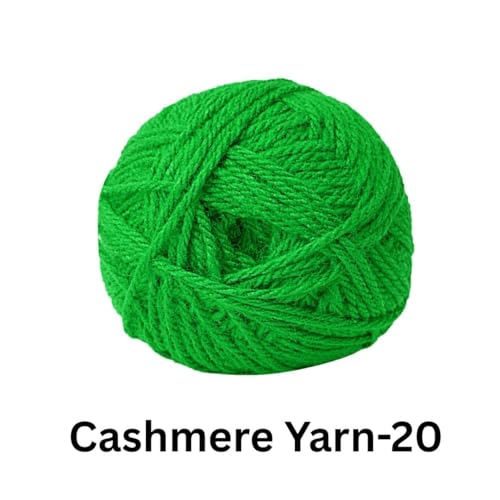 Image of VCR Lime Green Cashmere Knitting Yarn, 100 Grams Hank, 265 Meters Length, Acrylic 75% and Nylon 25%, Soft Crosia Thread for Crochet and Knitting, Suitable for Sweaters, Pullovers and Jackets