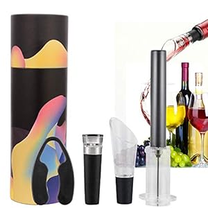 Wijn Luchtdruk Pomp Opener Set, V·RESOURCING Wijnfles Accessoire Tool Kit: Wijnfles Opener met Wijngieter, Folie Snijder…