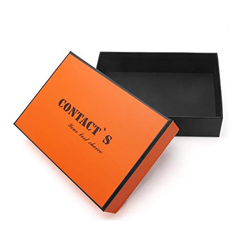 Contacts Apparel - Caja de regalo decorativa con tapa para cartera y regalos, color naranja (tamaño grande)
