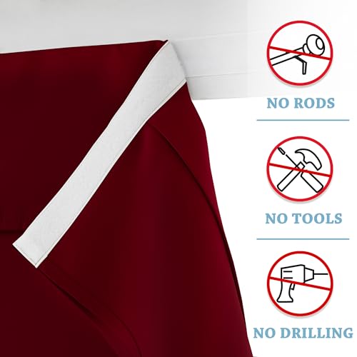 RYB HOME Classroom Door Window Cover, Blackout Shades for Classroom Windows and Doors Cover Lockdown Shades, Room Darkening Design Blocks Views, W 8 x L 36, 1 Panel, Burgundy Red