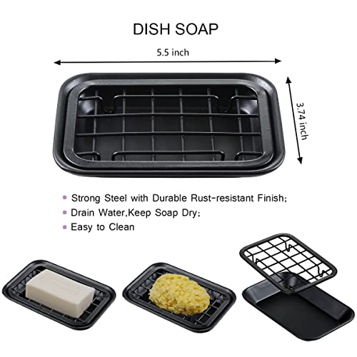 SheeChung 6Pcs Mason Jars Bathroom Accessories Set Complete - Toothbrush Holder, Lotion Soap Dispenser, 2 Mason Jars, Soap Dish, Toilet Paper Basket, Rustic Farmhouse Decor (Black, 6Pcs Bathroom Set) - Image 6