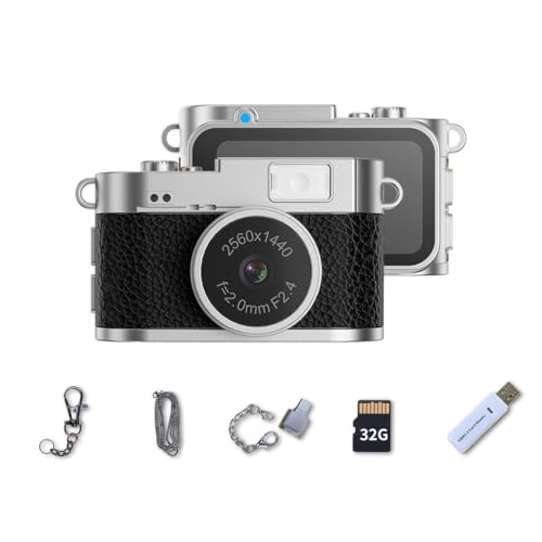 LKT Mini Keychain Camera, Pocket-Size Mini Camera, 2K Digital Tiny