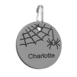 COOLDOGS Spider Titanium Dog Tags Personalized for Pets,Dog Name Tag,Cat Name Tag with Custom Deep Laser Engraved ID on Both Sides in Round (Small)