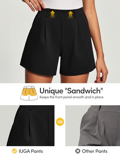 IUGA Dress Shorts for Women High Waisted Dressy Casual Trouser Shorts - Image 4
