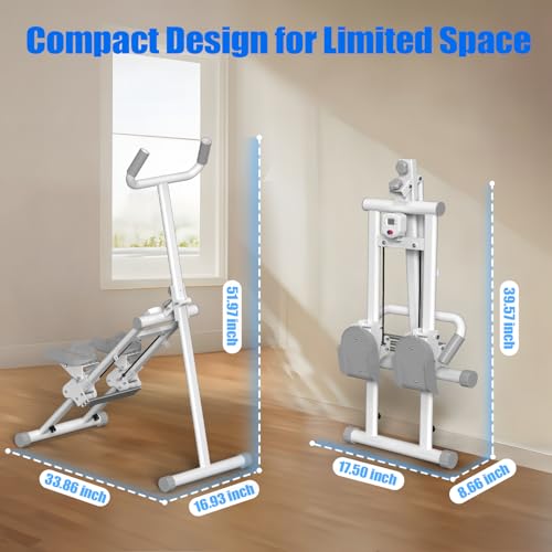 YYJO Stair Stepper for Home, 3 Adjustable Resistance, Stepper with Handlebar Foldable Stepper Vertical Climber Cardio Exercise Machine White by YYJO - Image 7