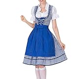 ❤ Traje de tres piezas: vestido con camisa y delantal. La ropa tradicional de Dirndl es seductora, y la cinta decorativa presenta una silueta clásica y un dobladillo dulce alrededor del escote.