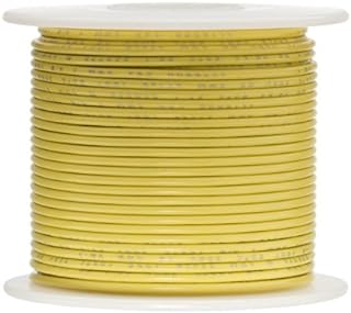 18 AWG Gauge Stranded Hook Up Wire, 500 ft Length, Yellow, 0.0403