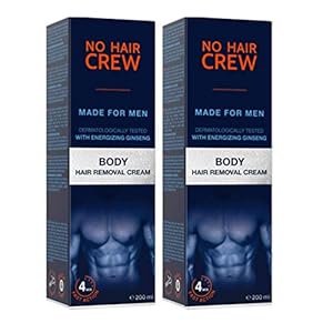 NO HAIR CREW 2 x Enthaarungscreme für Männer – Sanfte & gründliche Haarentfernung in 4-8 Minuten – Ohne Schnittrisiko & Rasurbrand (Set 2 x 200 ml)