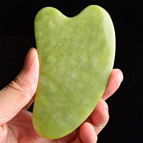 PIXNOR Rolo de jade para rosto, rolo de beleza facial de pedra, massageador reutilizável, raspador f